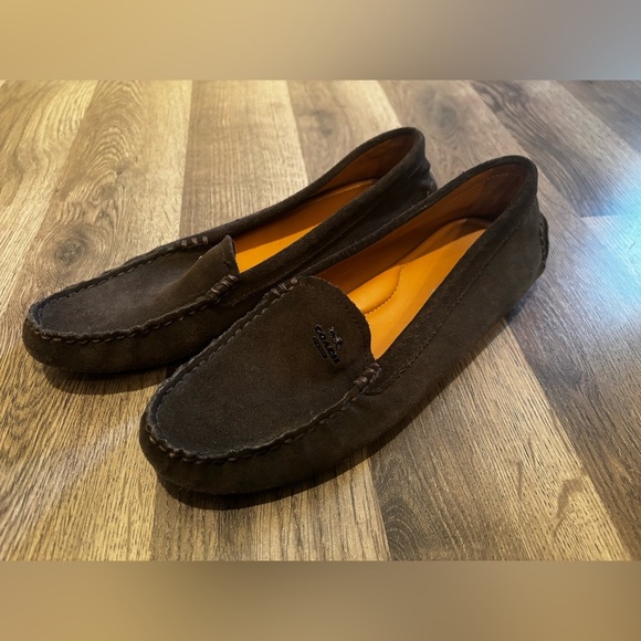 Coach Black Moccasin-Style Slip-On Loafers business office casual size 8 suede - Picture 1 of 12